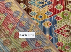 LEE JOFA BISTI VELVET MULTI RED BLUE GEOMETRIC EXCLUSIVE FABRIC 2.1 YARDS 51″W
