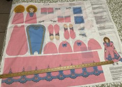 Vintage VIP Cranston Print Works Cut-and- Sew Cinderella Cloth Doll Fabric Panel