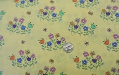 100% Cotton Fabric Andover – Spring Flowers on Yellow – By the Yard