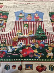 Concord The Kesslers HTF Teddy Bears Christmas Vest Adult Sizes Cut & Sew Panel