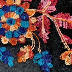 Johanna EMBROIDERED FLORAL 5 Pattern Polyester Stretch Velvet Fabric by the Yar