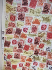TOP DRAWER STAMPS FROM AROUND THE WORLD TAN MULTI RARE SZ 1Y16″X42″ NEW