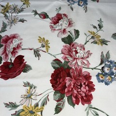 Ralph Lauren Danielle White Floral Fabric Remnant 29×27”