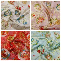 Chinese Satin Floral Fabric Cloth Handcraft DIY Material Sewing Coat Garment