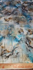 Wool Blend Floral Printed Thick Winter Spun Soft Fabric 45”W Sold BTY Blue