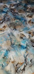 Wool Blend Floral Printed Thick Winter Spun Soft Fabric 45”W Sold BTY Blue