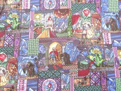 Disney Beauty and The Beast Fabric Belle Stained Glass Cotton Material 36″x44″