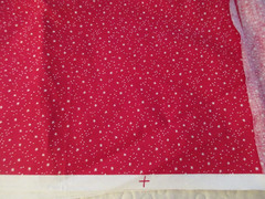 White Dots & Stars on Red Christmas Holiday Cotton Fabric 1 FQ Approx 18 x 21