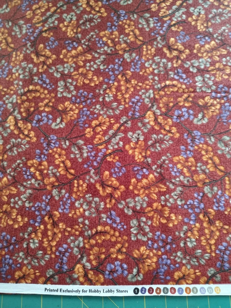 1 yard Hobby Lobby Fabric. Has coordinating fabric, see adds