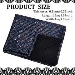 Mermaid Scales Fabric 39X59 Inch Black Sparkly Hologram Spandex Mermaid Printed