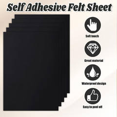 20 Pcs 8 X 12 Inch Felt Fabric Sheets, Black Square Felt Sheets | 21 X 30Cm Wide