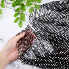 SUPERFINDINGS Rhinestones Mesh Fabric Crystal Bling Shiny 1.5×0.3m, Black