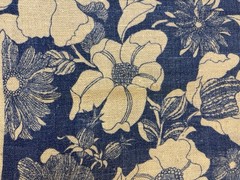 5th Avenue Designs Screen Printed Linen – 4.67” Yards By 44” Wide – Blue Floral