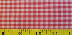 Synthetic Blend Yarn Dyed Red and White Gingham Check 1/8 Inch 46″ wide BTY