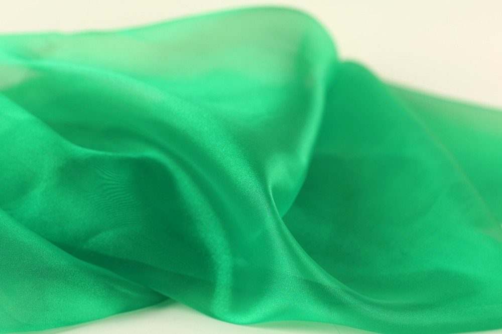 Green Crystal Organza Fabric by the Yard, Sheer Organza for Dresses and Decor