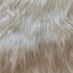 55″x36″ Faux Fur Long Pile Sparkling Tinsel WHITE Fabric Uncut Piece Craft