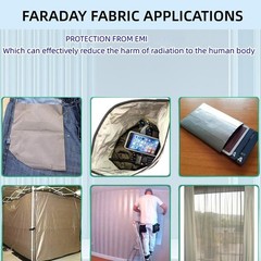 Faraday Fabric Cloth 43.3 x 98 Inch RFID EMF EMI 5G WiFi Shielding