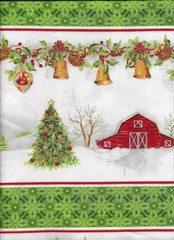 “Christmas Chimes” Border Print By the Yard