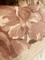 Vintage lg scale Floral Pink Taupe Sage Upholstery Sewing Fabric 104″ x 56″