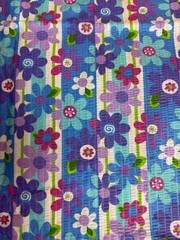 Fabric Lot 3 Yds 33 Ins 44 W “Mod Lilac Daisy Dance” Tutti Fruitti Purple Blue
