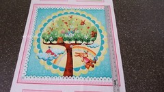 Rainbow Woodland Panel 42×23 Mila Marquis Red Rooster Tree Animal Blocks