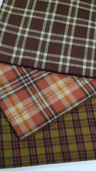 Primitive Red Blue Green Brown Tan Homespun Plaid Quilt Vintage Fabric Scrap Lot