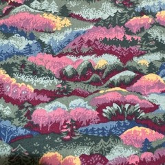 VTG Spring Industries Landscape Fabric Mountains Trees Pastel BTY 90s Cotton