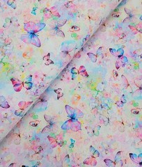 Flutter by Timeless Treasures Multicolor Butterflies Cotton Fabric by The Yard