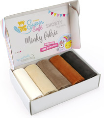 Plush Fabric | Precut Fabric Bundle: 5 Pieces Solid Minky Fabric for Sewing | 19