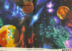 Stargazers Planets Stars Galaxy Solar System Fabric 20″ x 44″ Cotton
