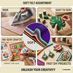 20 PCS 8×12 Inch Emerald Green Felt Fabric Sheets 1.6mm Soft DIY Sewing