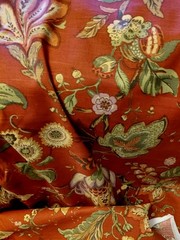 VTG Jay Yang Design Floral Jacobean Upholstery Cotton Fabric 54″ X 92″