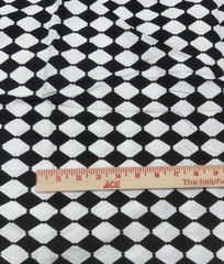Black White Harlequin Diamond Pattern Cotton Fabric 3/4 yard #55