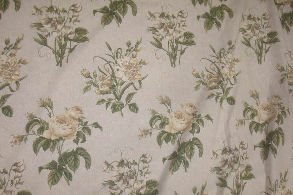 6.83 yds Scalamandre Fabric Fleurs Anglaise Floral Roses 100% Cotton 246″