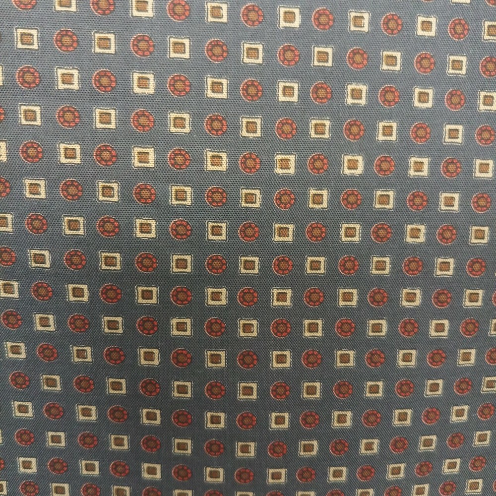 Jim Thompson Thai Silk Cloth Fabric 100%Crafting Gray Square & Dots (2.20 Yards)