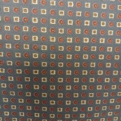 Jim Thompson Thai Silk Cloth Fabric 100%Crafting Gray Square & Dots (2.20 Yards)