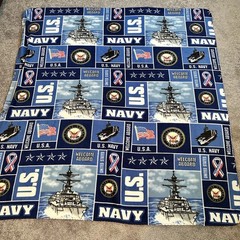US Navy USA Military Fleece Fabric Print 62×58” Casual Blanket