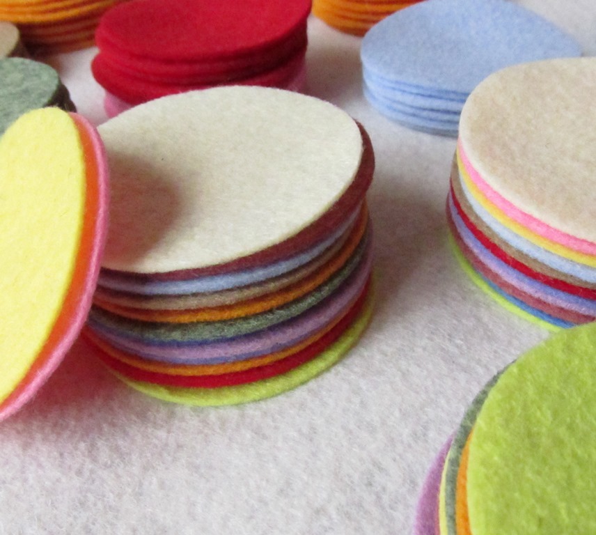 27 Wool Felt 3″ Circle Die Cuts – UPICK Colors – Penny rug – Bow Making