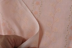By 1/2 Yd, 37″ Wide, Light-Weight Faux-Eyelet on Pastel-Peach Poly-Cotton, V912