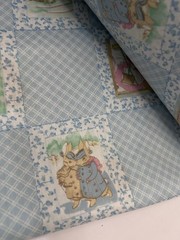 80’s Blue Beatrix Potter 3 Yards cotton fabric Vintage 108” X 44”