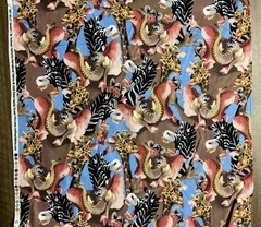 HILARIOUS WILD SAFARI ANIMALS FLANNEL FABRIC FQ