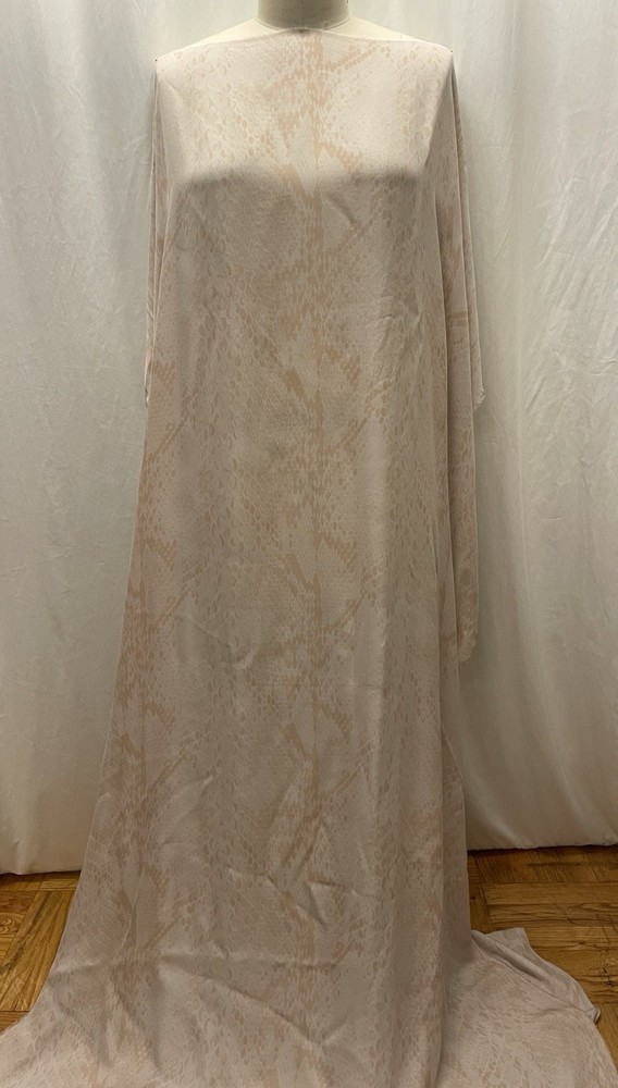 100% French Silk Georgette Python Snake Skin Blush Pink Fabric By The Yard 46″ W