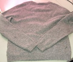 100% Cashmere Sweater Cutter Crafting Scrap Upcycle Recycle Flaws Gray Repair