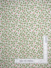 Christmas Fabric Pine Branch Gold Cream Cotton Andover Mistletoe By The Yard