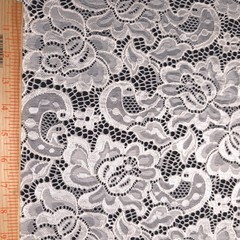 Ivory Classic Rose Stretch Lace 58″ By The Yard Apparel Fabric