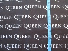 Queen Rock Band Name on 100% Cotton Fabric by the 1/4 Yard : 9″ x 57″