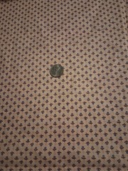 Purple Green Flowers On Light Pink Cotton Fabric 36″ X 18″