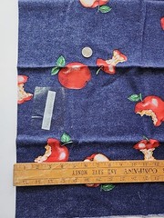 2x Lot Blue Red Apple Print Cotton Sewing Craft Quilting Fabric Interior