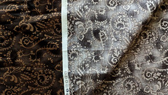 Fabric Traditions Mottled Brown Cotton Scroll Print Fabric 2007 BTHY x 43″w