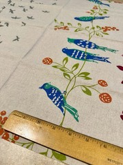 44×23” KOKKA Echino BIRDSONG Pink Cotton Linen Fabric OOP Etsuko Furuya Japan